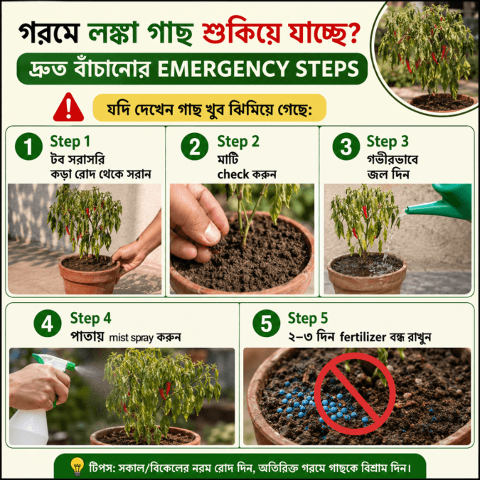 গরমে লঙ্কা গাছ শুকিয়ে যাচ্ছে? দেরি করলে পুরো গাছই নষ্ট হতে পারে 10 গরমে লঙ্কা গাছ শুকিয়ে যাচ্ছে