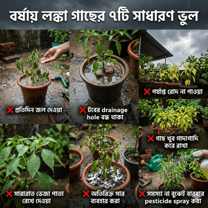বর্ষায় লঙ্কা গাছের যত্ন
